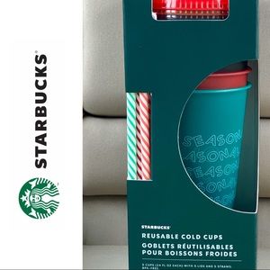 NEW Starbucks 2019 Holiday Reusable Cold Cups